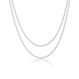 Kyerlyn Layered Silver Shiny Rope Necklaces