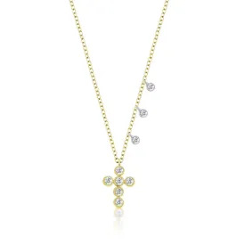 Meira t necklace bezel set diamond cross