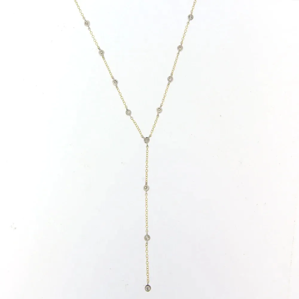 Meira t necklace lariat diamond bezel chain n11532