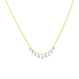 Meira T necklace n13112 yellow gold necklace with diamond charms