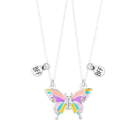 Melbees by Yellow Chimes Pendant Necklace for Kids and Girls Charm Necklace for Kids and Girls | 2Pcs Combo of BFF Bestfriend Butterfly Charm Pendant Necklace | Birthday Gift For Kids and Girls