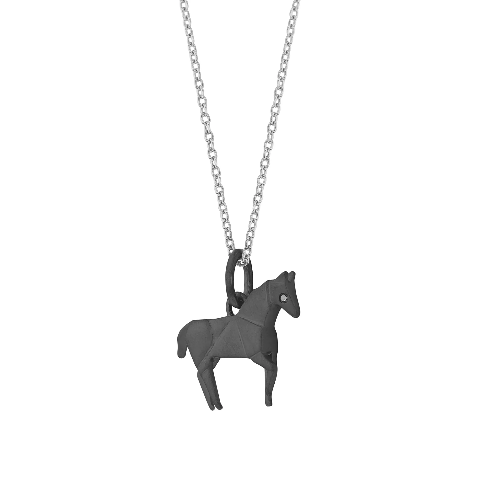 Origami Horse Diamond Necklace