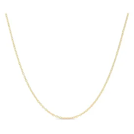 Paris Jewelry 18k Yellow Gold Cable Chain Necklace Italian 1.3mm, 18 inches length Plated