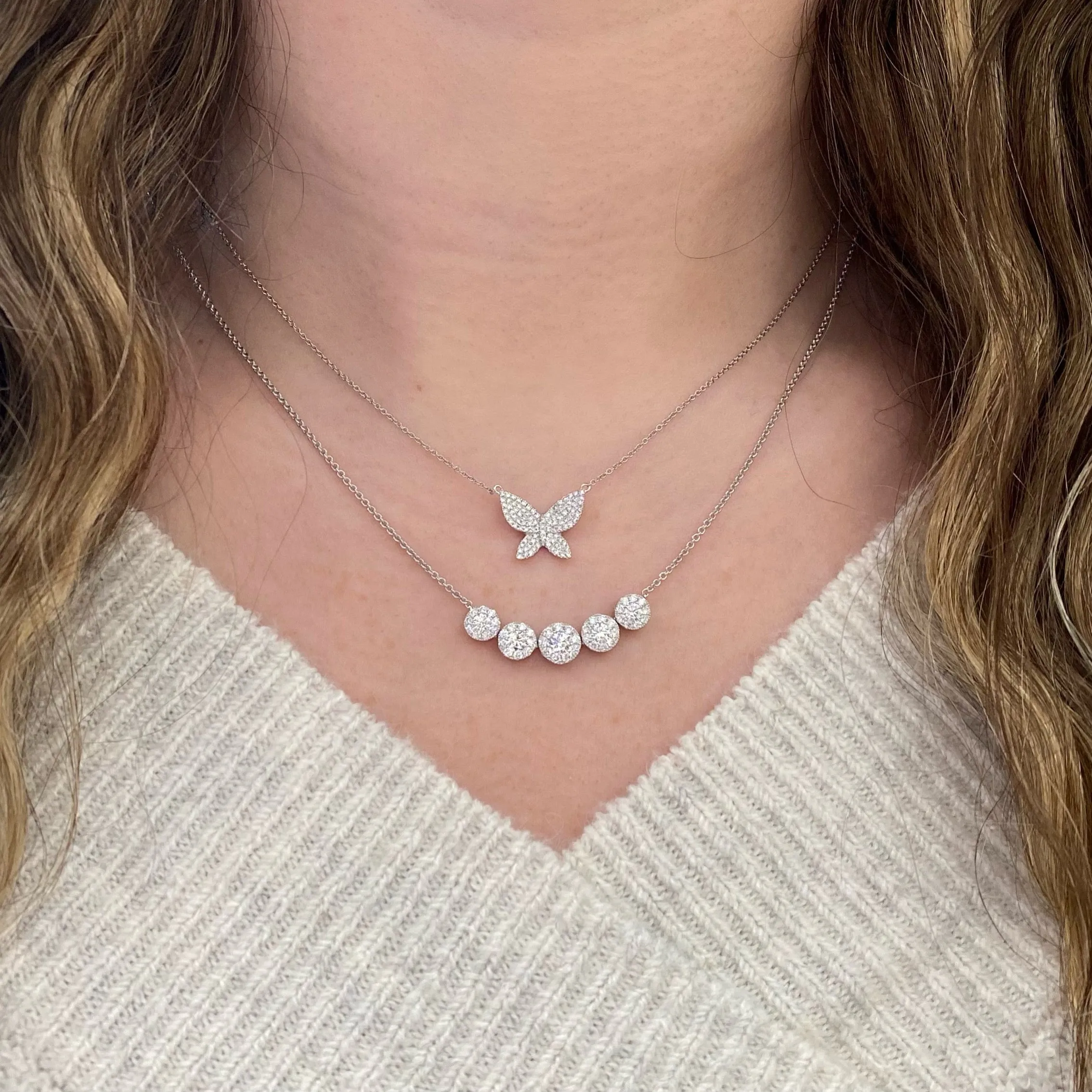 Pave Diamond Butterfly Pendant Necklace