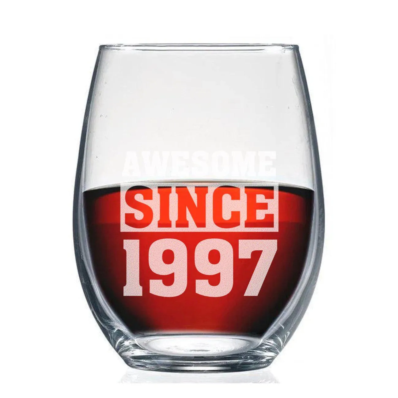 Personalized Awesome Since Birthday Stemless Wine Glass