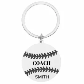 Personalized Engraved Baseball Coach Keychain