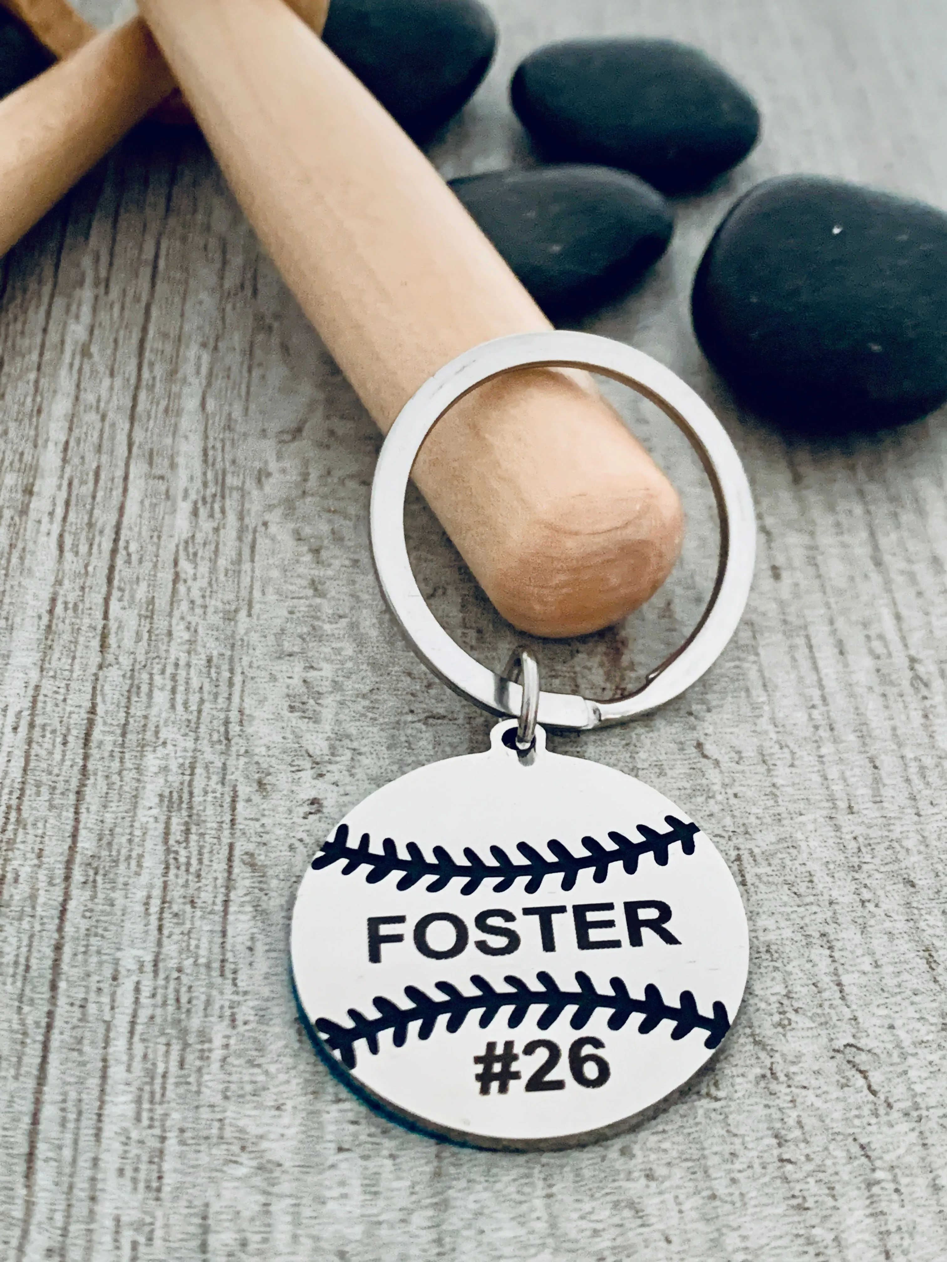 Personalized Engraved Baseball Keychain