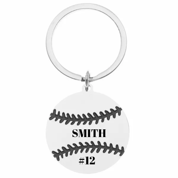 Personalized Engraved Baseball Keychain