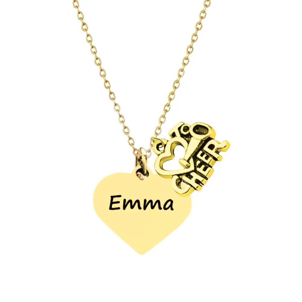 Personalized Engraved Cheer Necklace-Pick Style