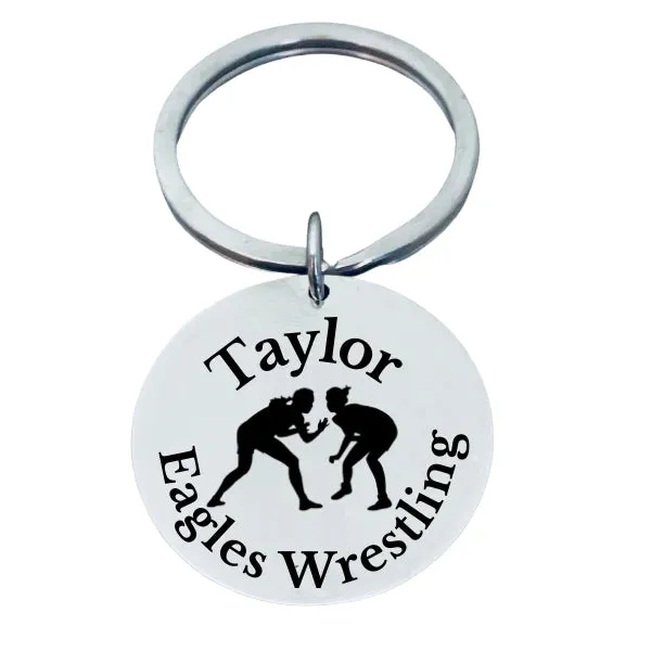 Personalized Engraved Female Wrestling Keychain