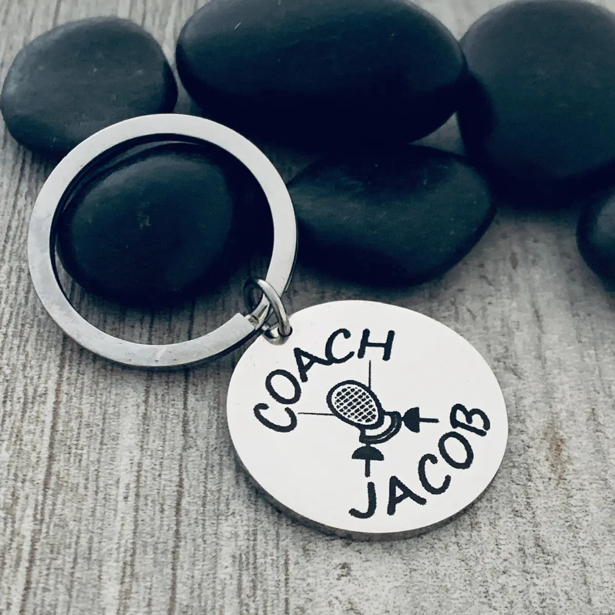 Personalized Fencing Coach Keychain