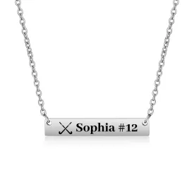 Personalized Field Hockey Bar Necklace