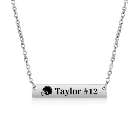 Personalized Football Bar Necklace