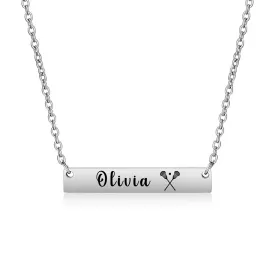 Personalized Lacrosse Bar Necklace