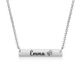 Personalized Piano Bar Necklace