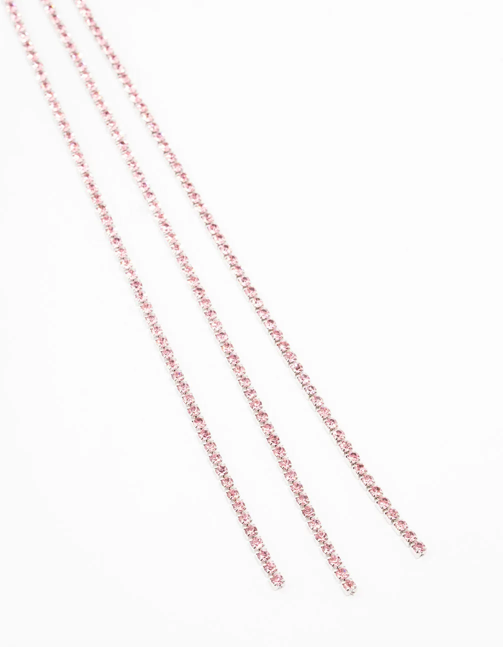 Pink Triple Row Cupchain Scarf Necklace