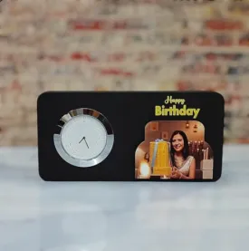 Printsalive Happy Birthday Clock Table Top with Photo - Birthday Gift