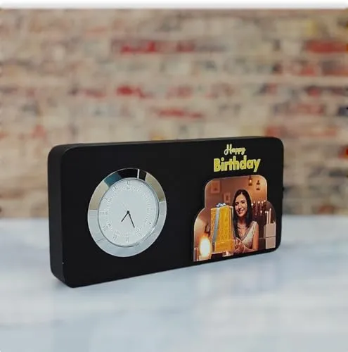 Printsalive Happy Birthday Clock Table Top with Photo - Birthday Gift