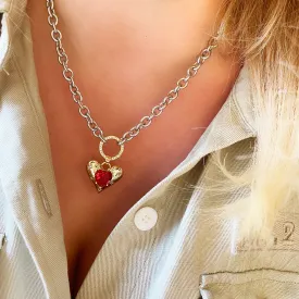 Red Heart Necklace | Mon Amour Mixed Metal