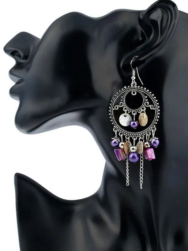 Retro Fashion Bohemia Tassel Style Alloy Earrings