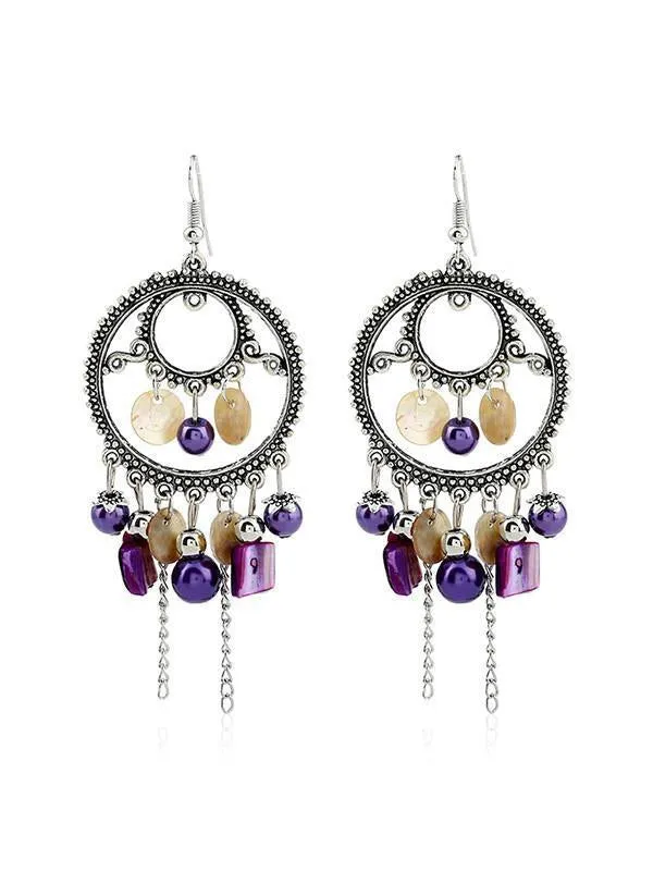 Retro Fashion Bohemia Tassel Style Alloy Earrings