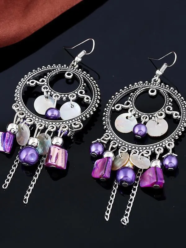 Retro Fashion Bohemia Tassel Style Alloy Earrings