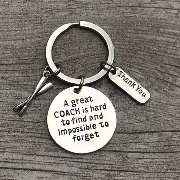 Rowing Crew Coach Gifts, Great Coach is Hard to Find But Impossible to Forget Keychain