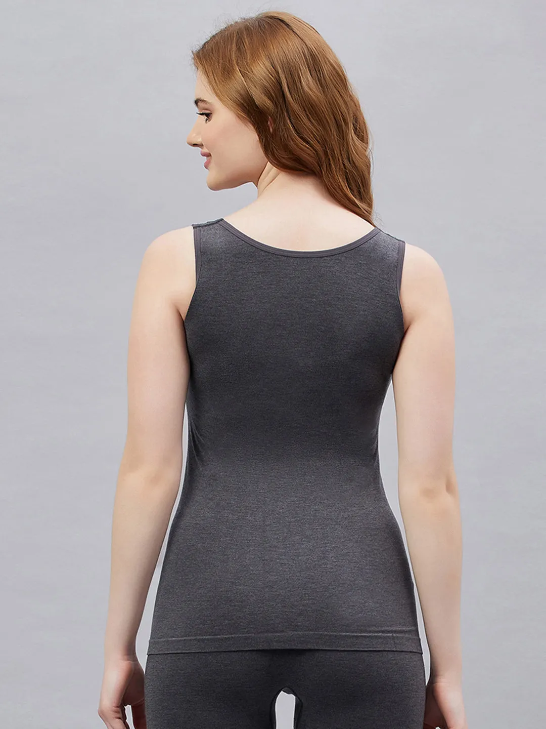 Seamless Heatmax Teen Sleeveless Inner - Charcoal