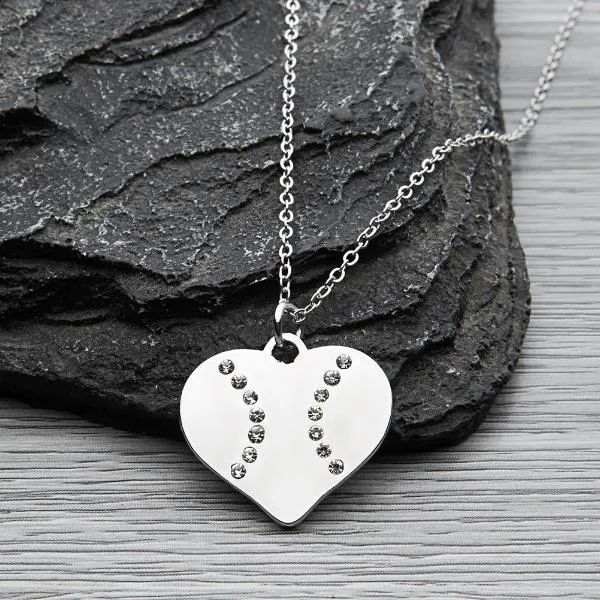 Softball Heart Necklace