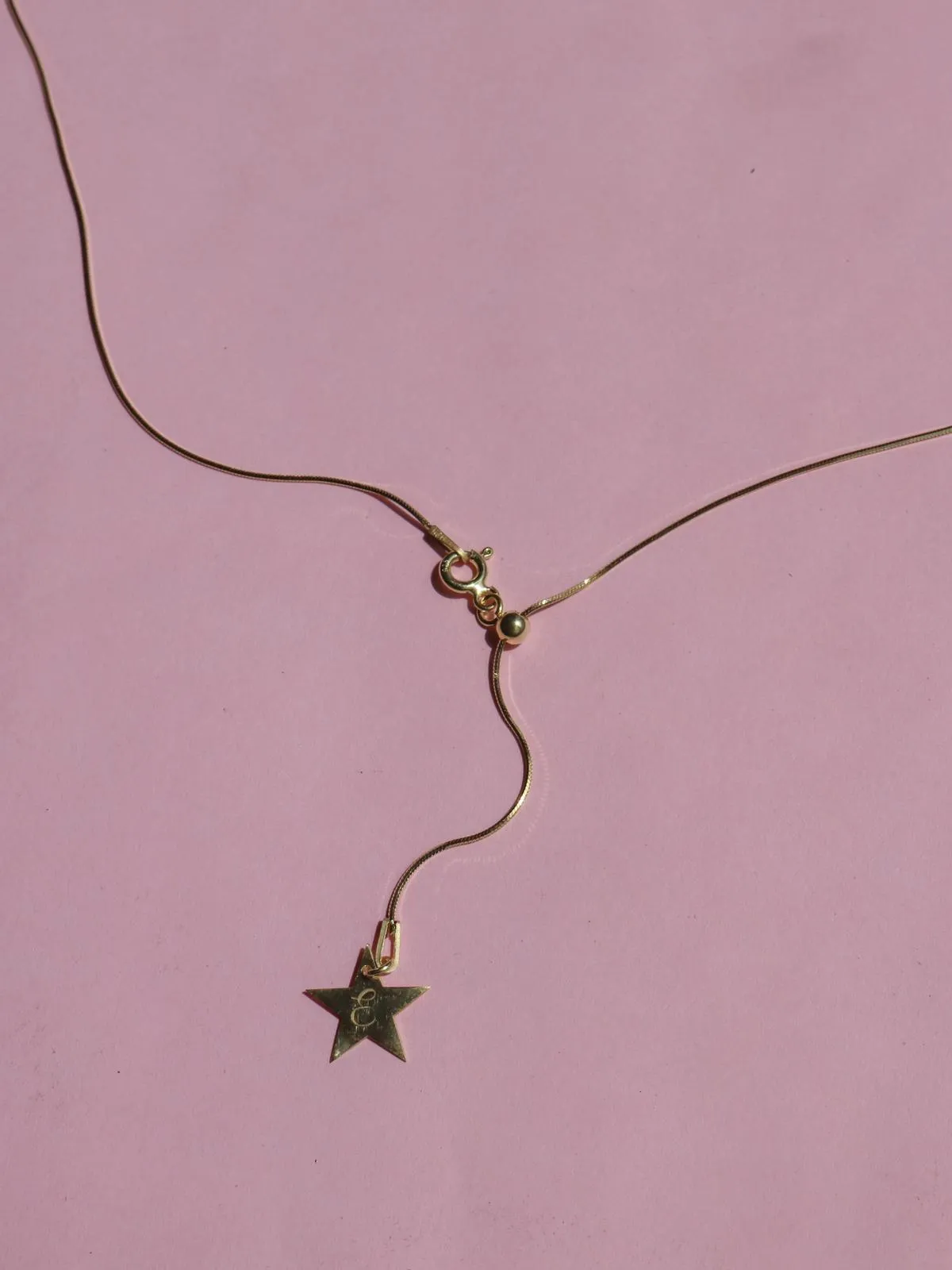 Star Initial Necklace, 925 Sterling Silver