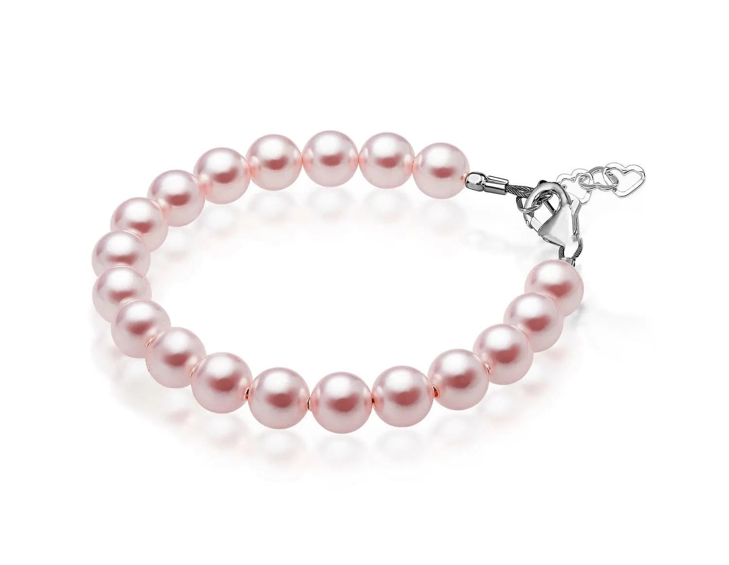 Sterling Silver Elegant Bracelet for Girls with Pink Pearls