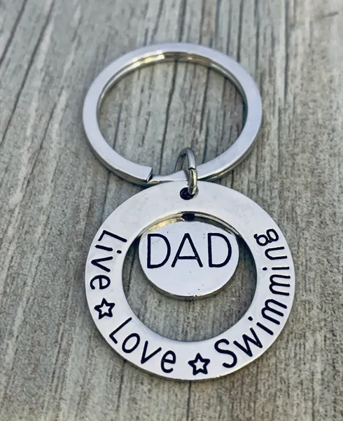 Swim Dad Keychain - Live Love Swimming