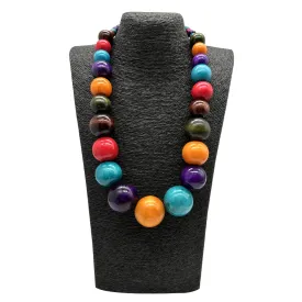 TEEK - Colorful Big Wood Beads Long Necklace