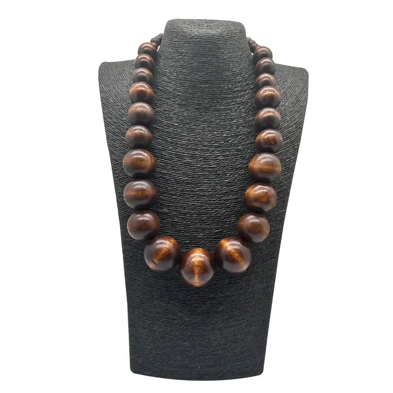 TEEK - Colorful Big Wood Beads Long Necklace