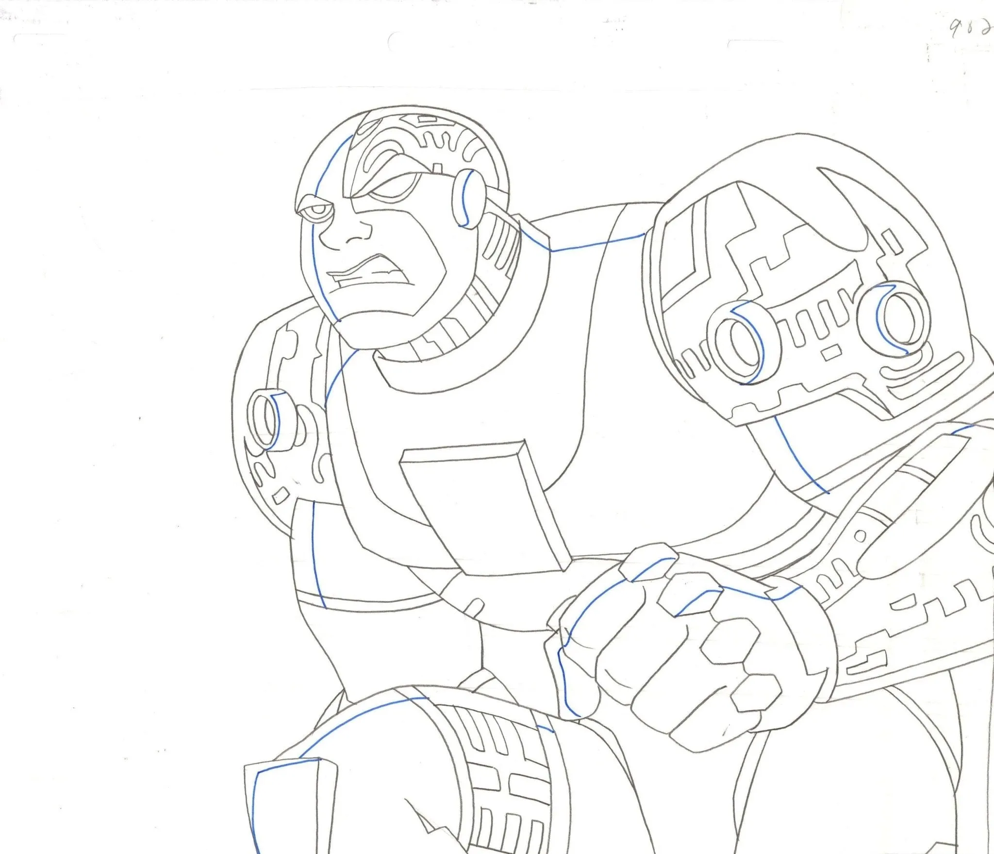 Teen Titans Original Production Drawing: Cyborg