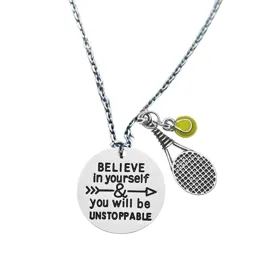 Tennis Necklace- Believe In Yourself and You Will Be Unstoppable