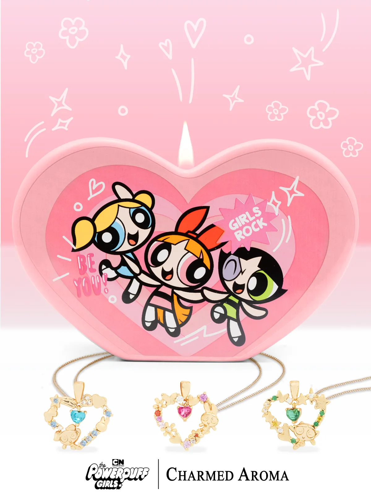 The Powerpuff Girls™ Heart Jar Candle - The Powerpuff Girls™ Necklace Collection