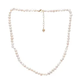 TreasureBay Womens Girls 3-4mm Baroque Pearl Necklace Choker with Extender