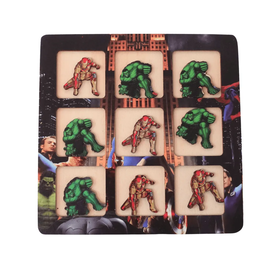 XOX Game Board-Hulk, ironman/unicorn, rainbow-1 Board(Random design will be send)