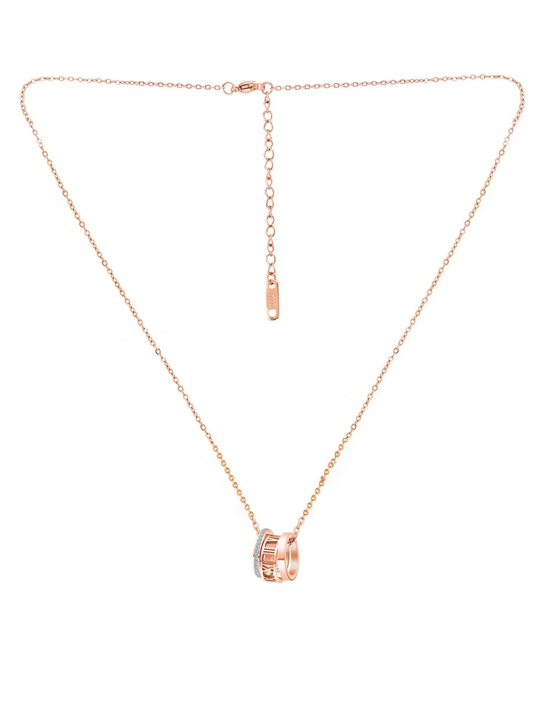 Yellow Chimes Chain Pendant for Women Rose Gold-Plated Rings Charm Chain Pendant Necklace for Women and Girls.