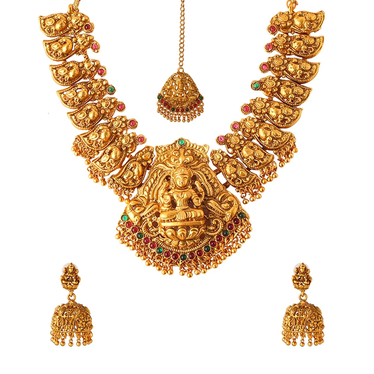 Yellow Chimes Jewellery Set for Women and Girls | Gold Plated Temple Jewellery Set Traditional | Accessories Jewellery for Women | Birthday Gift for girls and women Anniversary Gift for Wife