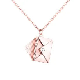 Yellow Chimes Pendant for Women and Girls Rose Gold Pendant Necklace | Staineless Steel Love Letter Envolope Pendant Chain | Birthday Gift for girls and women Anniversary Gift for Wife